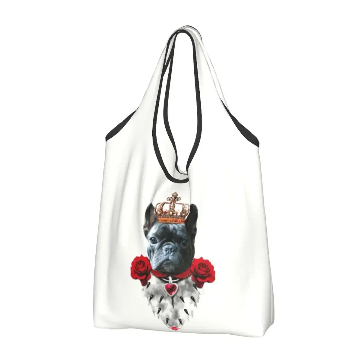 sac à provisions portable pop art pour femme, style bungalow, bouledogue français, sac fourre-tout pour chien, cadeau pour animal de compagnie, sacs d'épicerie