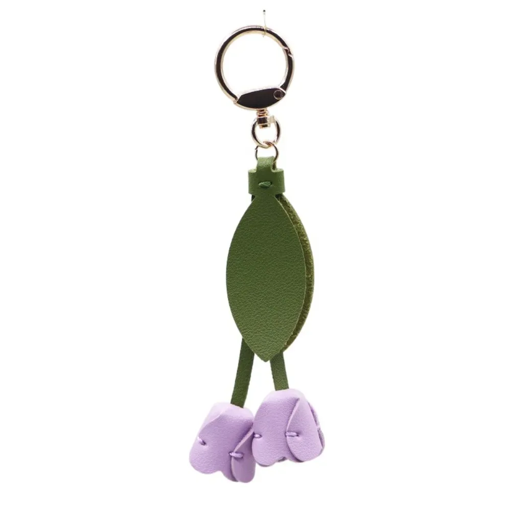 pendentif de sac sweet tulip, en cuir pu dopamine, accessoire de décoration pour sac à dos frais, accessoires assortis pour sac, lanière florale de style coréen pour fille