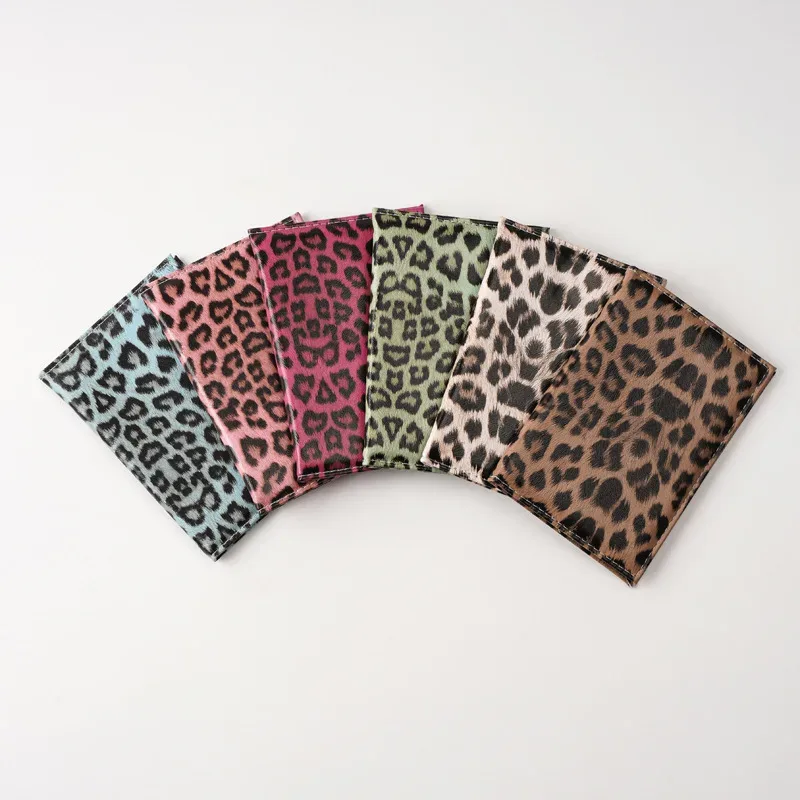 housse de protection pour passeport à imprimé léopard, porte-passeport de voyage, portefeuille, étui pour cartes en cuir pu, sac de rangement unisexe