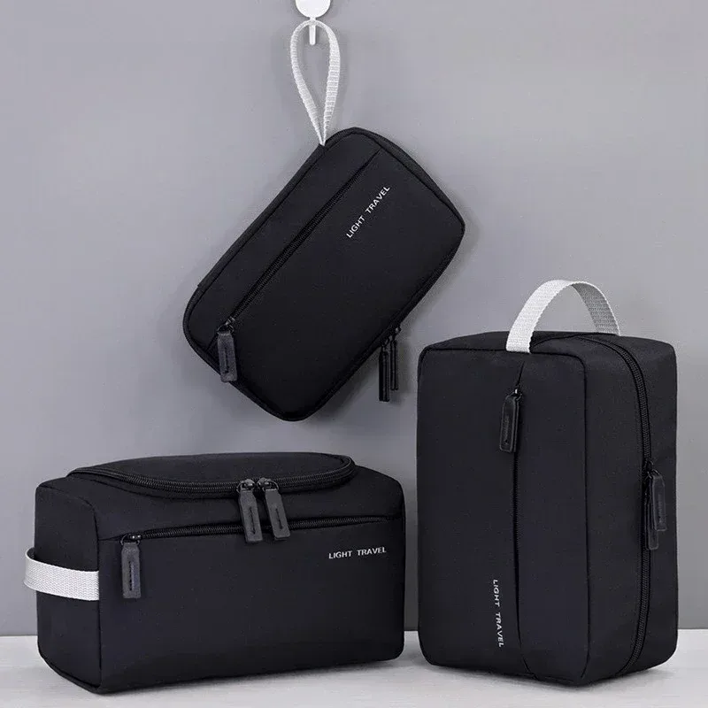 nouveau sac de toilette portable, ensemble de 3 pièces, indispensable pour les voyages, trousse de maquillage multifonctionnelle pour hommes, organisateur de cosmétiques, sac de rangement imperméable.
