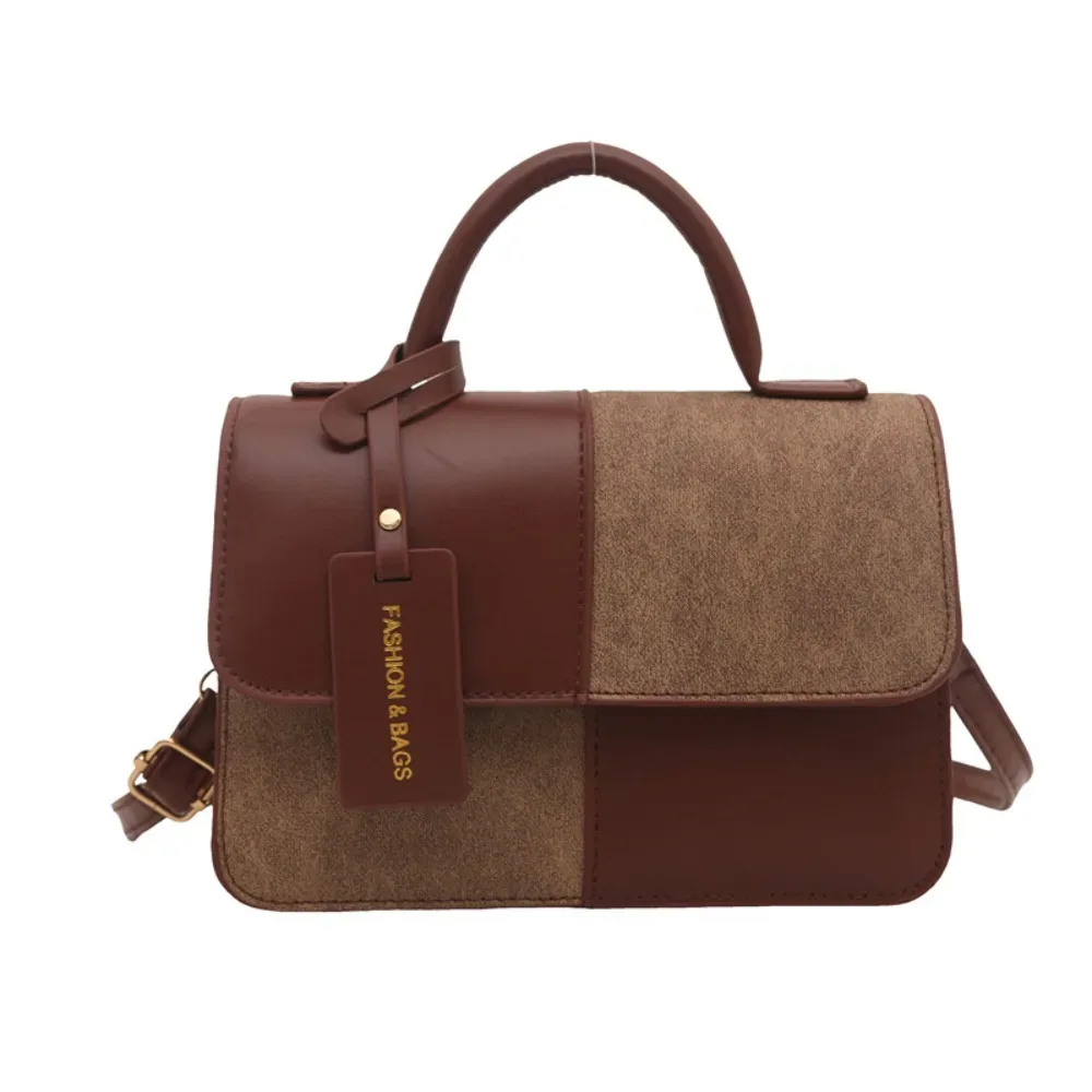 sac à bandoulière femme tendance color block, mini sac de voyage portable style coréen, sac carré petit format en pu grande capacité pour étudiante