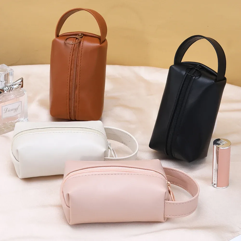 nouveau mini trousse de maquillage pour sac à main, trousse à cosmétiques en pu, trousse de toilette, trousse de lavage de voyage, rouge à lèvres, pochette à cosmétiques, organisateur de voyage