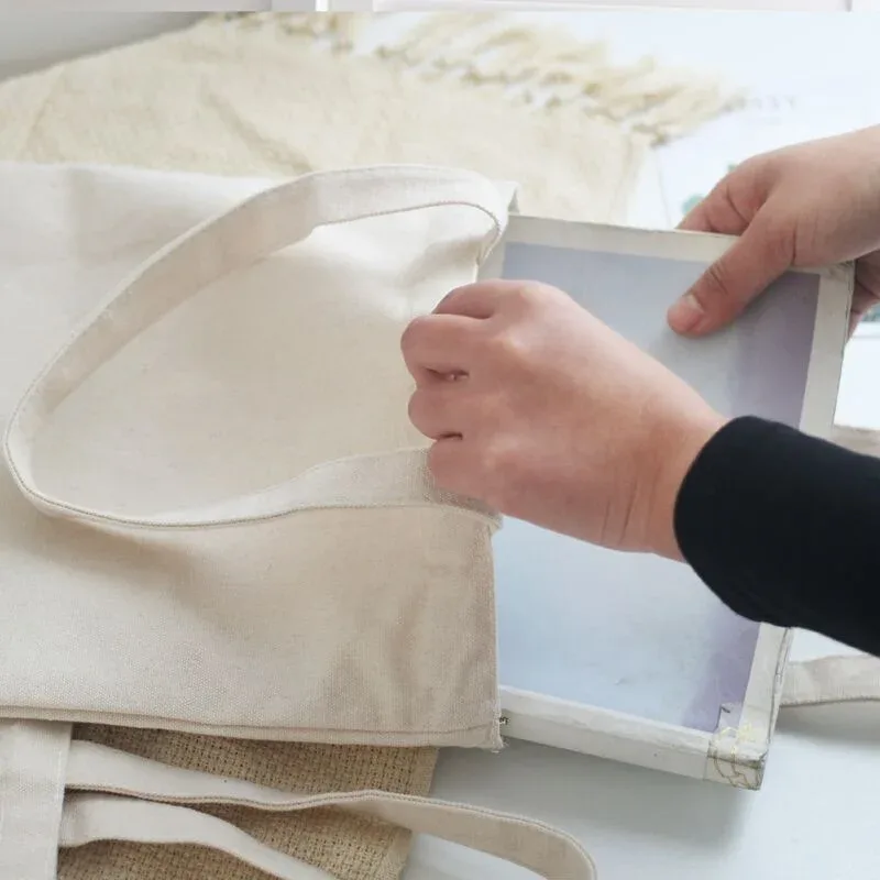 sac de courses réutilisable grande capacité pliant blanc sacs fourre-tout écologiques pliable toile épicerie sac à main pour femme sac à bandoulière