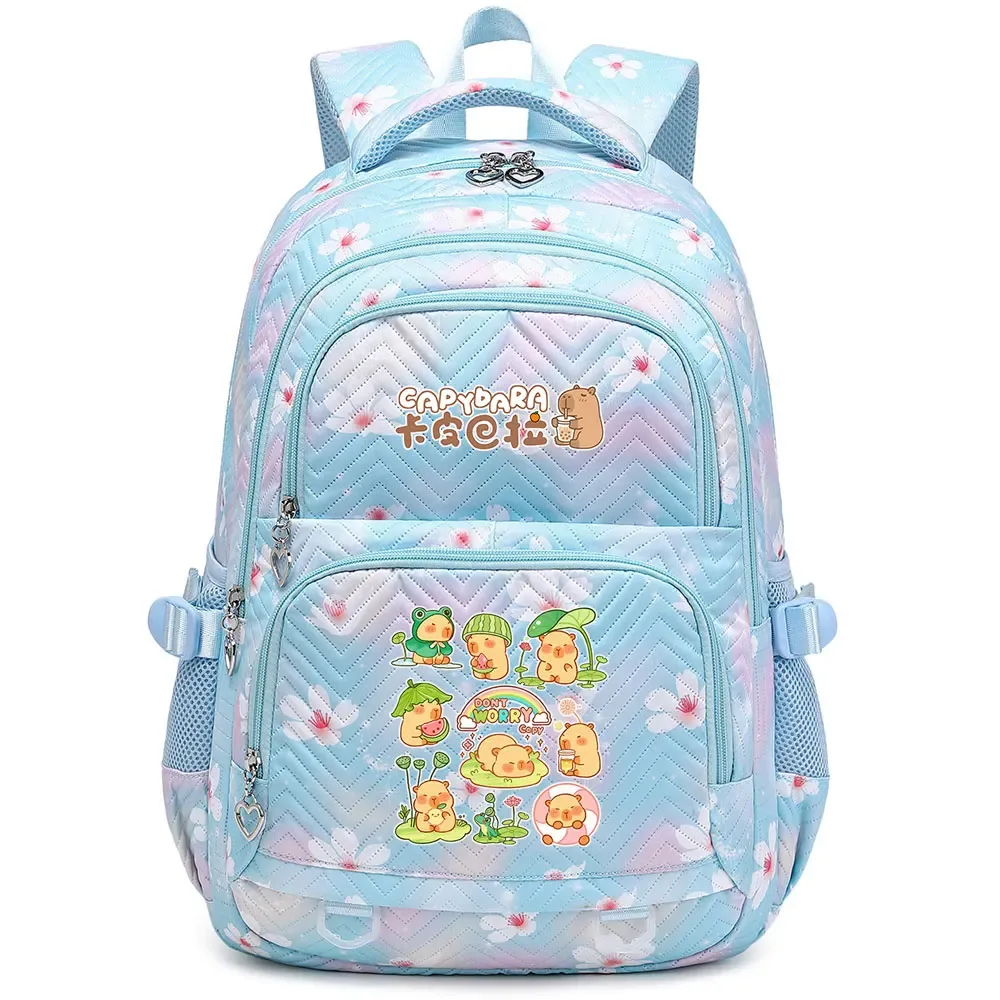 mignon capybara étudiant sac à dos étanche filles enfants retour à l'école livre sacs adolescents cartables femmes voyage sac à dos mochila