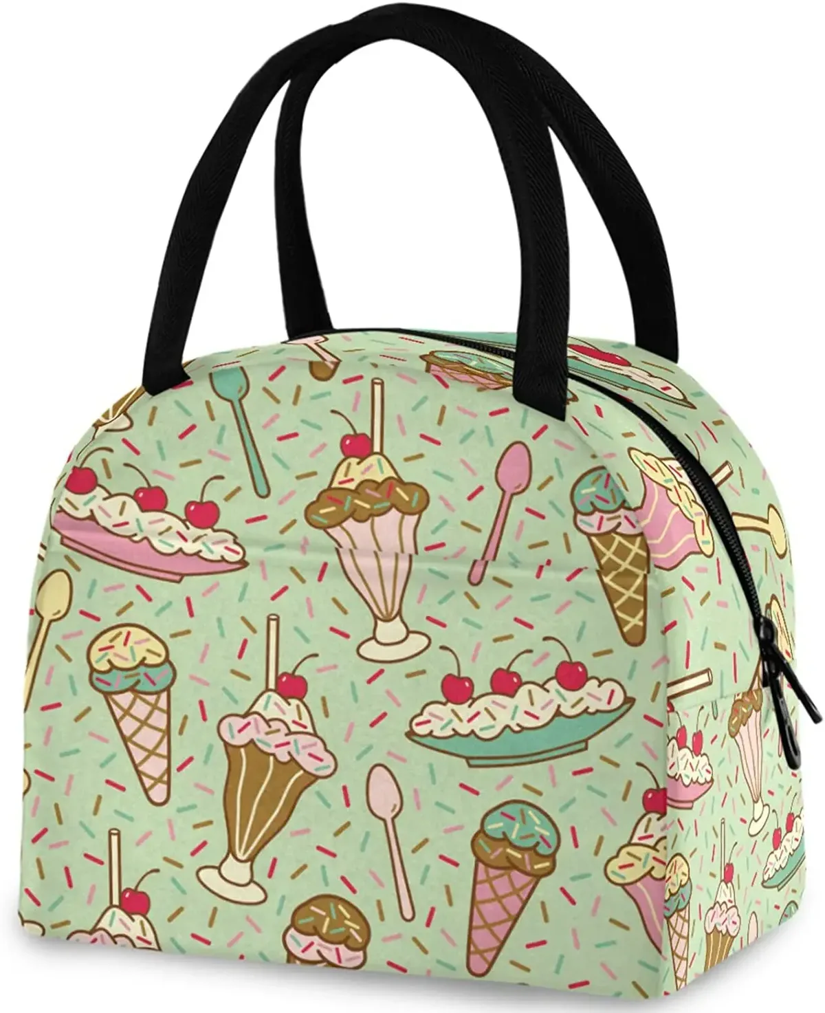 pop art pdpdogs-sac fourre-tout à déjeuner réutilisable avec poche avant, sac isotherme thermique isolé pour la rentrée scolaire, le travail, le pique-nique