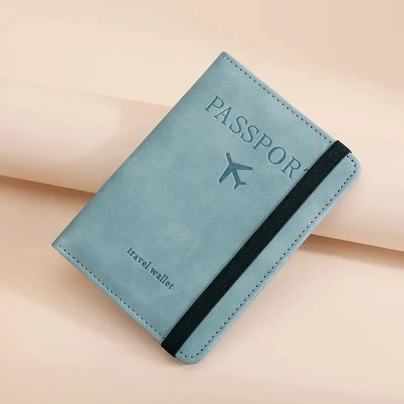 portefeuille porte-passeport à blocage rfid – housse en cuir pu pour hommes et femmes, porte-carte, essentiel de voyage pour les vacances en famille
