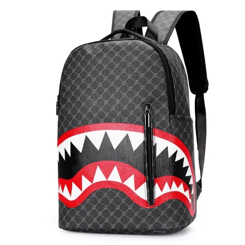 nouveau sac à bandoulière décontracté shark business grande capacité, sac à dos pour hommes, sac d'école, sac de voyage