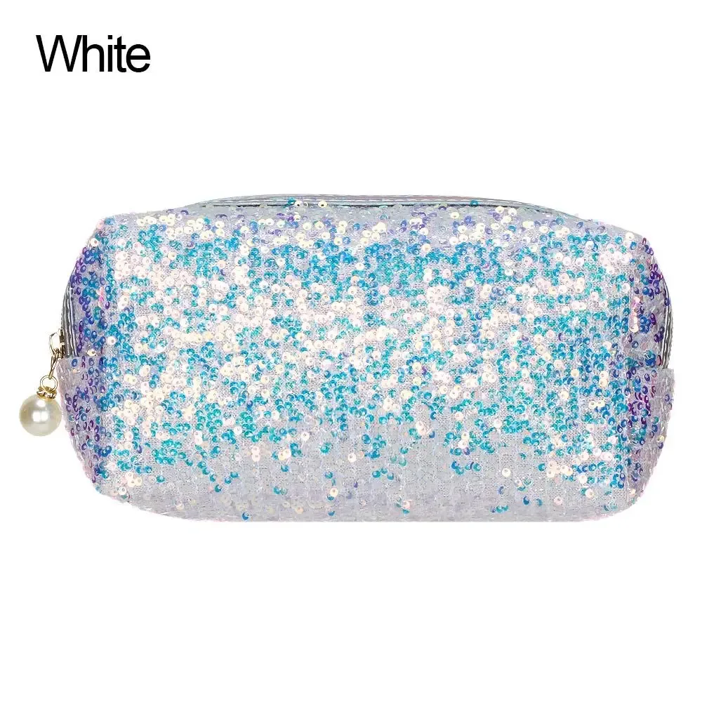 trousse cosmétique à paillettes brillantes pour femmes, trousse de maquillage, trousse de toilette de voyage, pochette de beauté, poudres cosmétiques, mode de fête