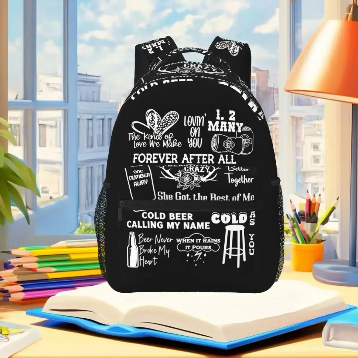 sac à dos pour étudiants country singer luke combs word tour, sac d'école, sac à dos de randonnée, sac de voyage pour hommes et femmes, sac à bandoulière tendance