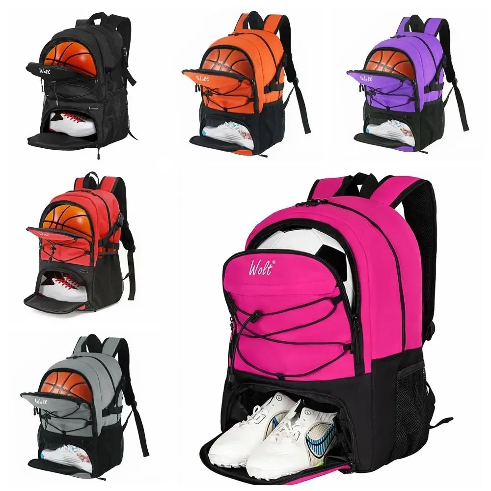 sac à dos de basket-ball de grande capacité, compartiment pour chaussures, porte-balle séparé, sac à dos de ballon de football, sac de sport respirant et étanche