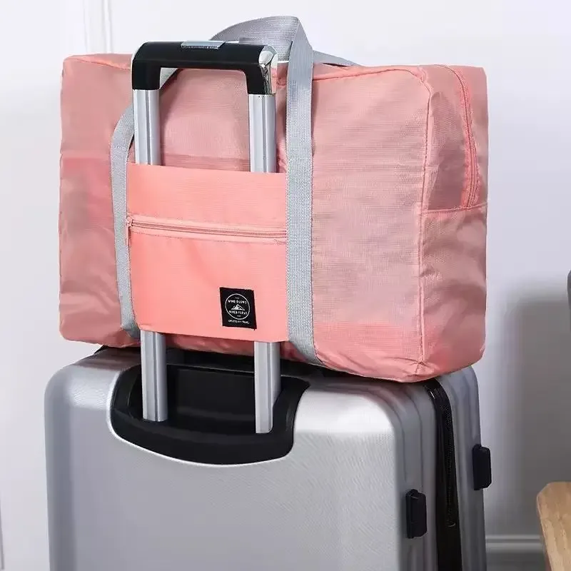 sac de voyage pliable en nylon de grande capacité, sac à main léger et multifonctionnel pour le week-end en avion
