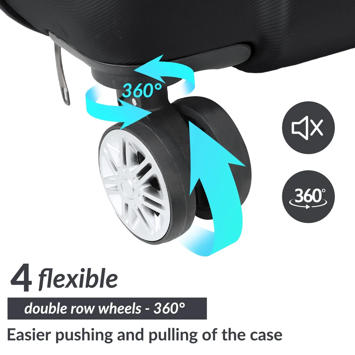 superaly ensemble de 3 valises rigides avec 4 roues universelles et serrure de sécurité, valise de voyage en abs, valise trolley
