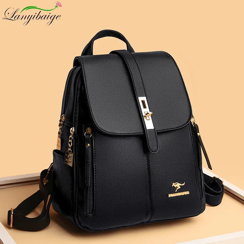sac à dos vintage grande capacité pour femme, en cuir de haute qualité, sac de voyage, sac d'école, sac à dos, sac à livres