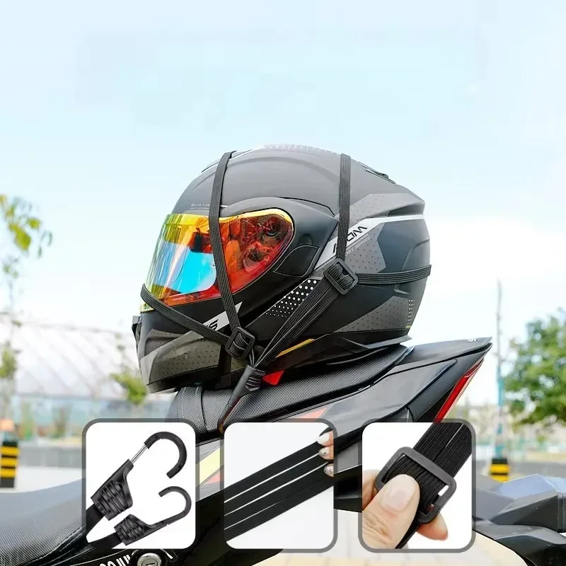 sangle de bagages universelle pour moto de 60 cm, corde élastique à boucle pour casque et équipement, filet de protection rétractable haute résistance