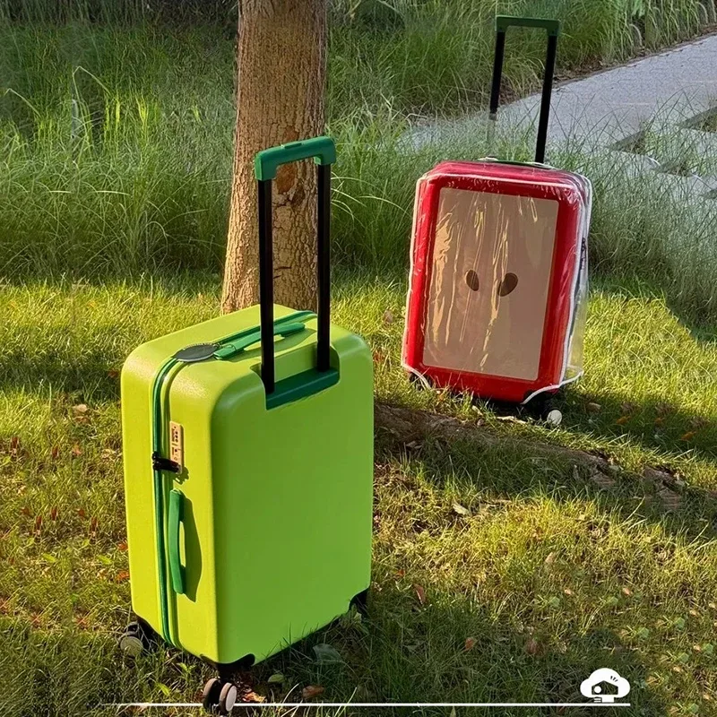 valise design pomme verte et pomme rouge 20 pouces 24 pouces, bagage à roulettes avec serrure tsa, roues silencieuses et durables |   unis