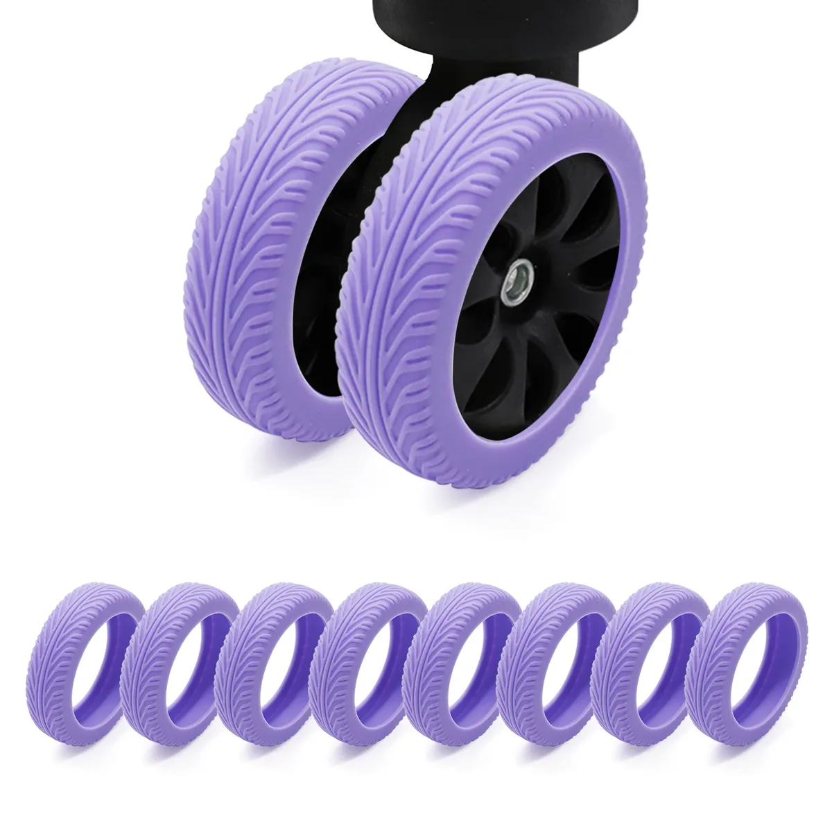 housses de roue de bagage 8 pièces, housse de protection de roue de valise en silicone pour roue rotative de 2 à 2.4 pouces, housse de protection pour bagages à main