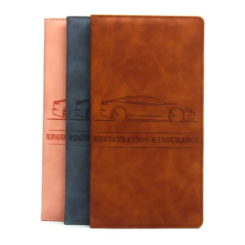 porte-assurance d'enregistrement de voiture, couverture de permis de conduire, documents automobiles en cuir, sac de rangement de permis de conduire, porte-carte de crédit