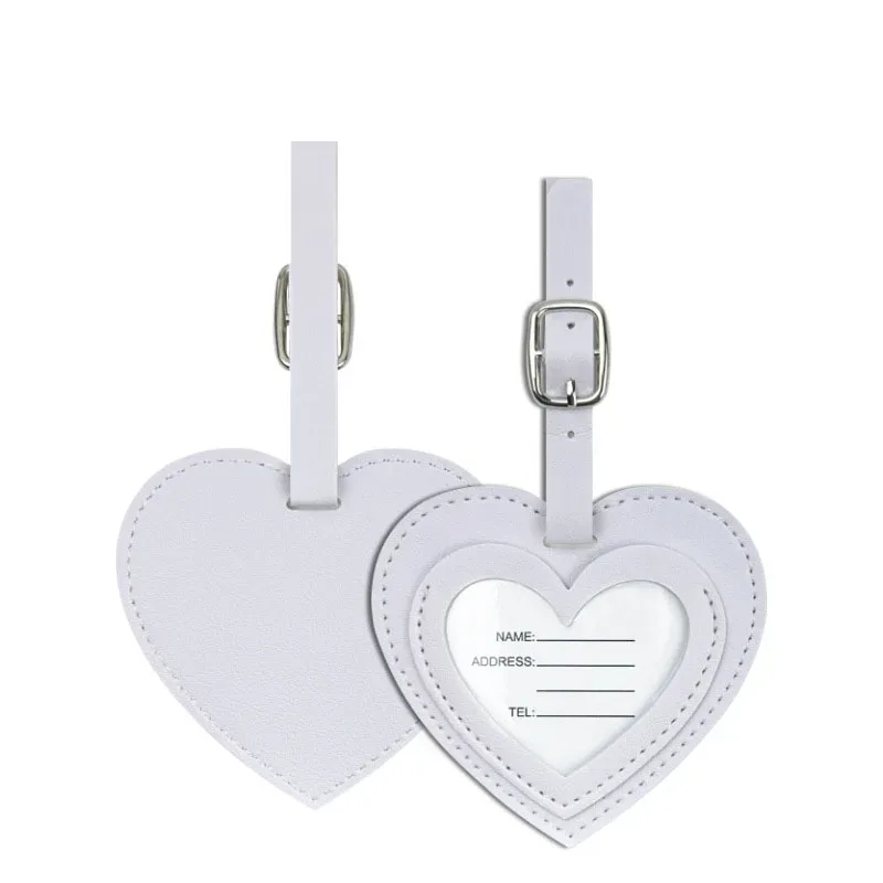 étiquettes de bagage en cuir pu épaissi, design créatif 'love', pour cartes d'embarquement, accessoires de voyage et de vacances, étiquettes d'identification nominative pour le check-in