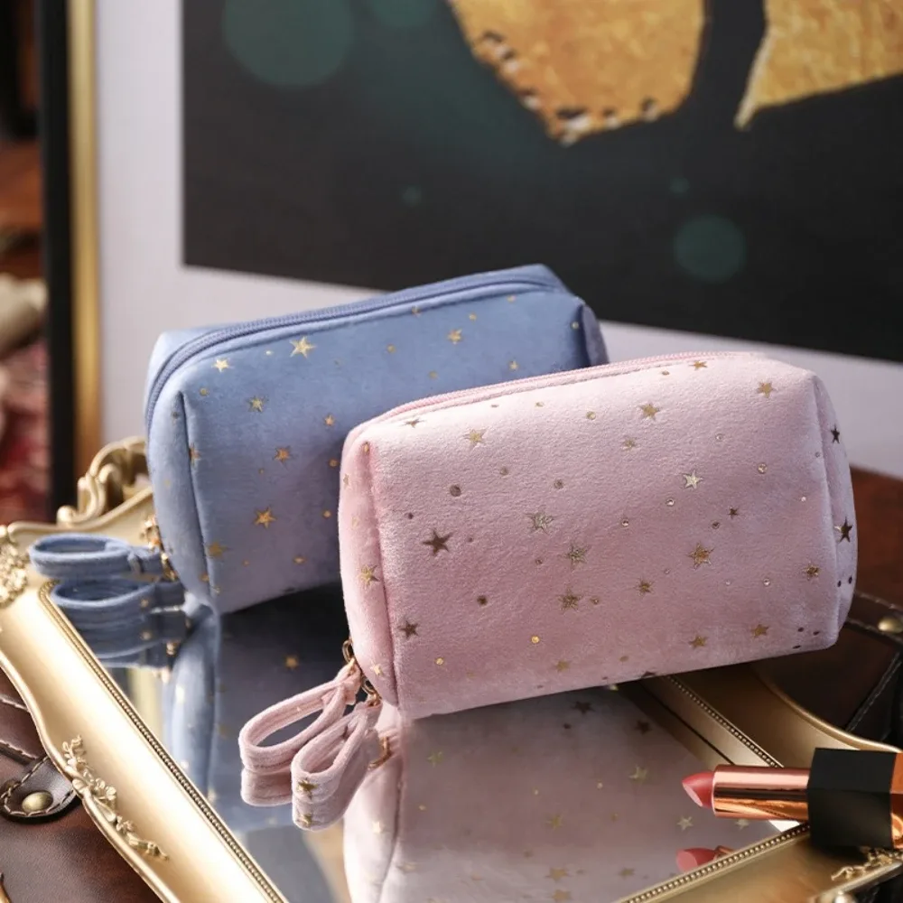 sac de maquillage en velours pour fille, organisateur, sac de rangement pour rouge à lèvres, trousse de toilette pour femme, étui de beauté, pochette de maquillage portable, sac cosmétique