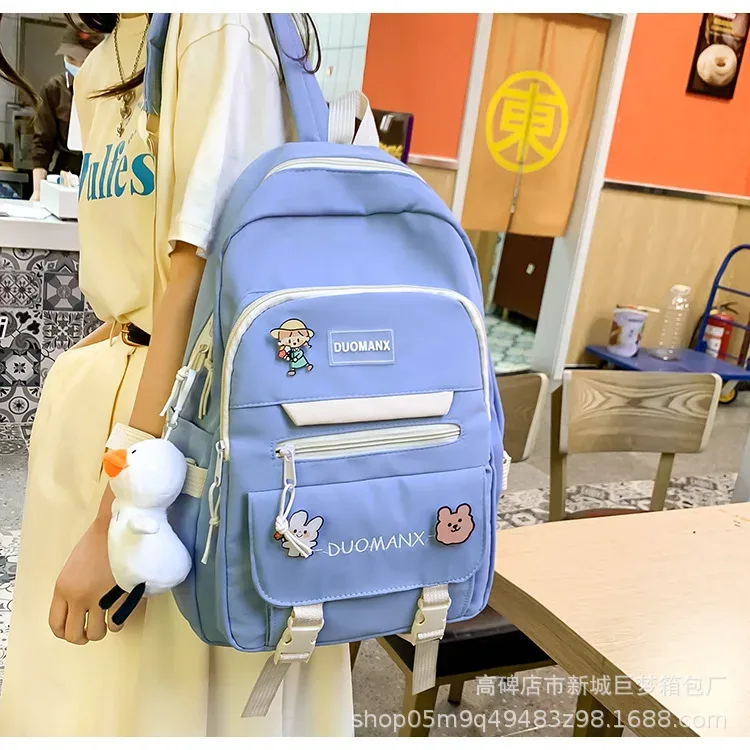 sac à dos simple grande capacité pour lycéens, sac à double bandoulière pour collégiens, petit public du collège, école primaire