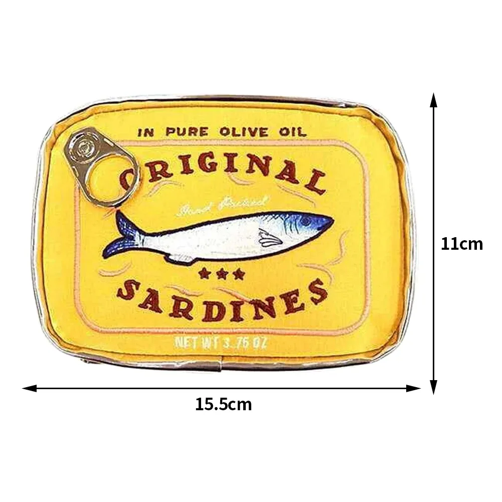 trousse de toilette mignonne portable pour femme, sardines en conserve, sac cosmétique de voyage, multifonction, mode créative, fermeture éclair, week-end, vacances