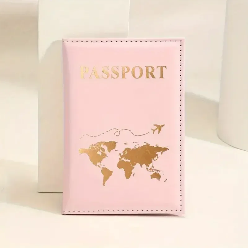 porte-passeport en cuir pu pour hommes et femmes, étui à la mode pour cartes de visite, protection d'identité, sac de couverture de passeport en poudre, 1pc