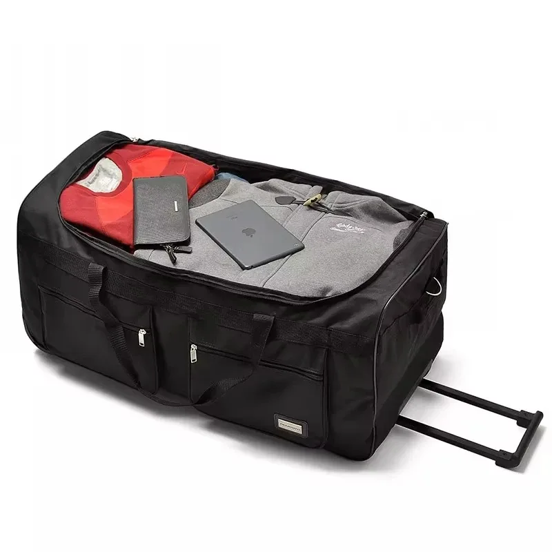 valise à roulettes grande capacité 32-40 pouces, sac de voyage imperméable en tissu oxford avec roulettes, sac de voyage à roulettes