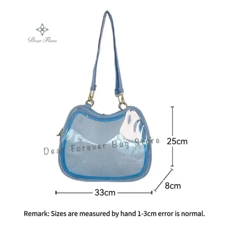 sac à bandoulière y2k sweet cute cat ita pour filles, sacs à bandoulière populaires, uniforme jk initié, affichage transparent, sacs à main pour étudiants, nouveau