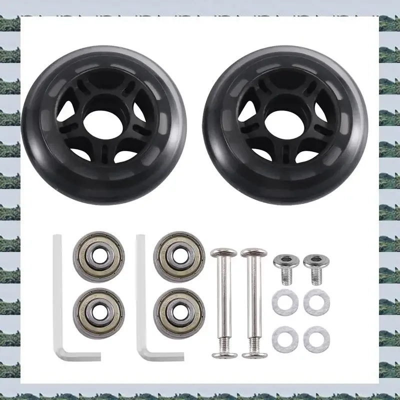 roues remplacement polyuréthane haute qualité acier carboné noir 80x24mm abaqrus valise skateboarding accessoire voyage