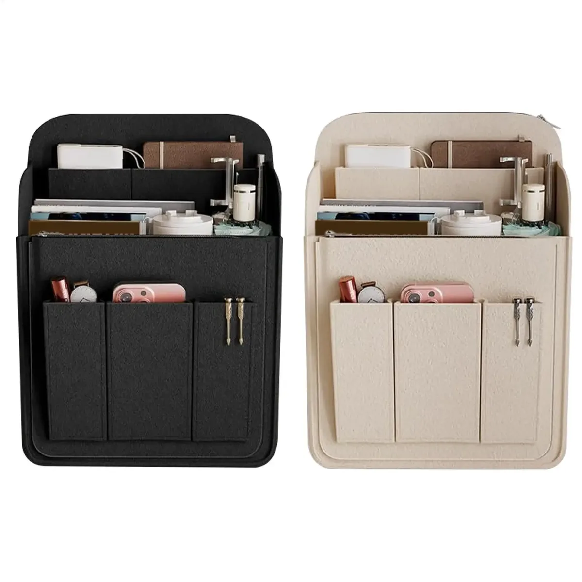 organisateur de sac à dos, sac de rangement portable de grande capacité, pochette multi-poches pour sac à dos, pochette de rangement pour cosmétiques et téléphone