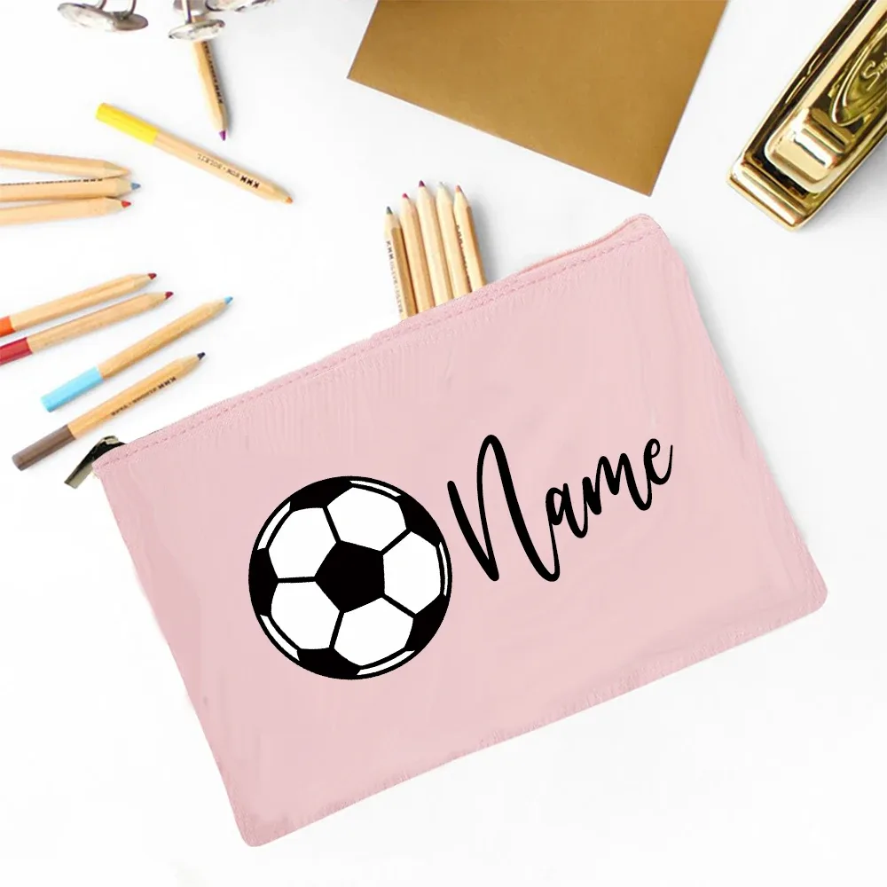 sac à crayons de football personnalisé, trousse à crayons avec nom personnalisé, fournitures de papeterie scolaire, sacs de rangement, cadeau de noël et d'anniversaire pour enfant