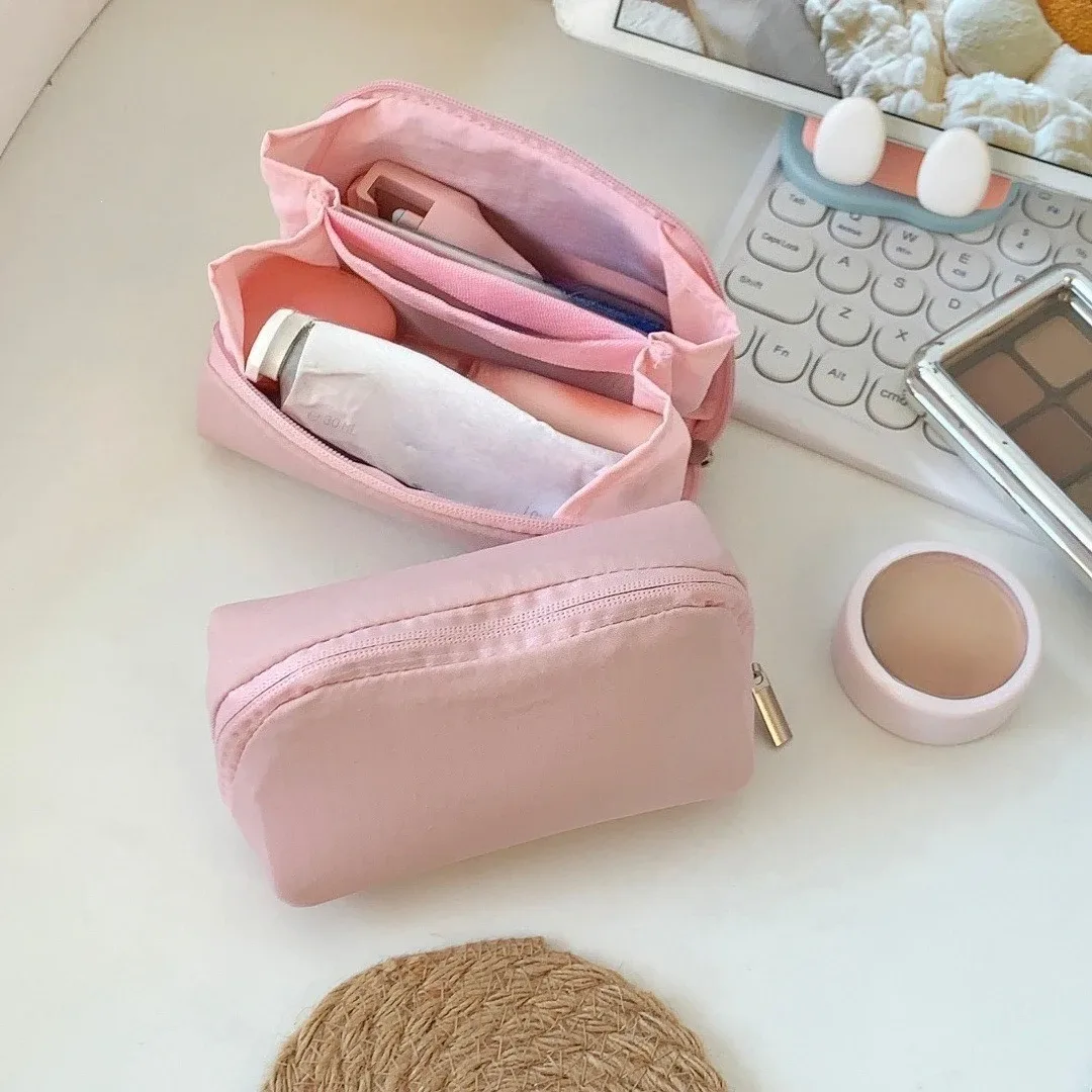 sac de maquillage portable multicouche pour femmes, organiseur de cosmétiques, pochette de rangement, trousse de maquillage, sac à main, trousse à crayons pour étudiants