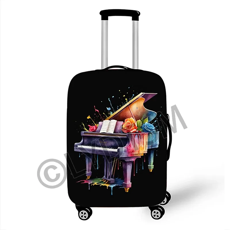 housse valise polyester motif musical coloré notes musique roses ailes protection voyage taille variable