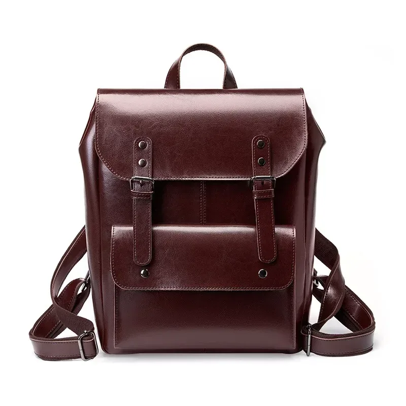 sac à dos en cuir véritable 2026, style rétro, pour adolescentes, grand sac à bandoulière en cuir de vachette, sacs à dos de voyage pour femmes, sacoche pour ordinateur
