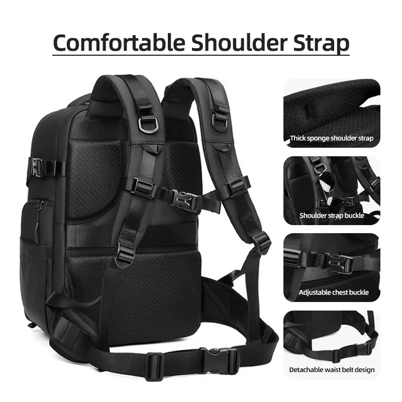 sac à dos professionnel pour appareil photo reflex numérique pour hommes, avec support pour trépied, détachable en sac à dos pour drone, sac à dos de randonnée pour ordinateur portable de 16 pouces
