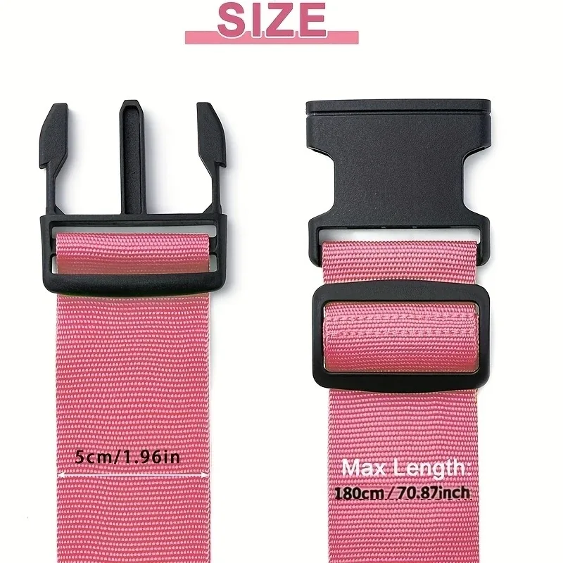 ceinture fixation bagages polyester orange vert motif simple solide longueur dix-huit centimètres accessoires voyage