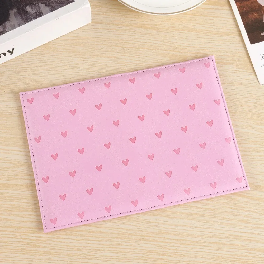 porte-passeport en cuir pu avec imprimé cœur mignon, portefeuille de voyage, housse de passeport pour femmes, accessoires de voyage, étui de protection pour documents