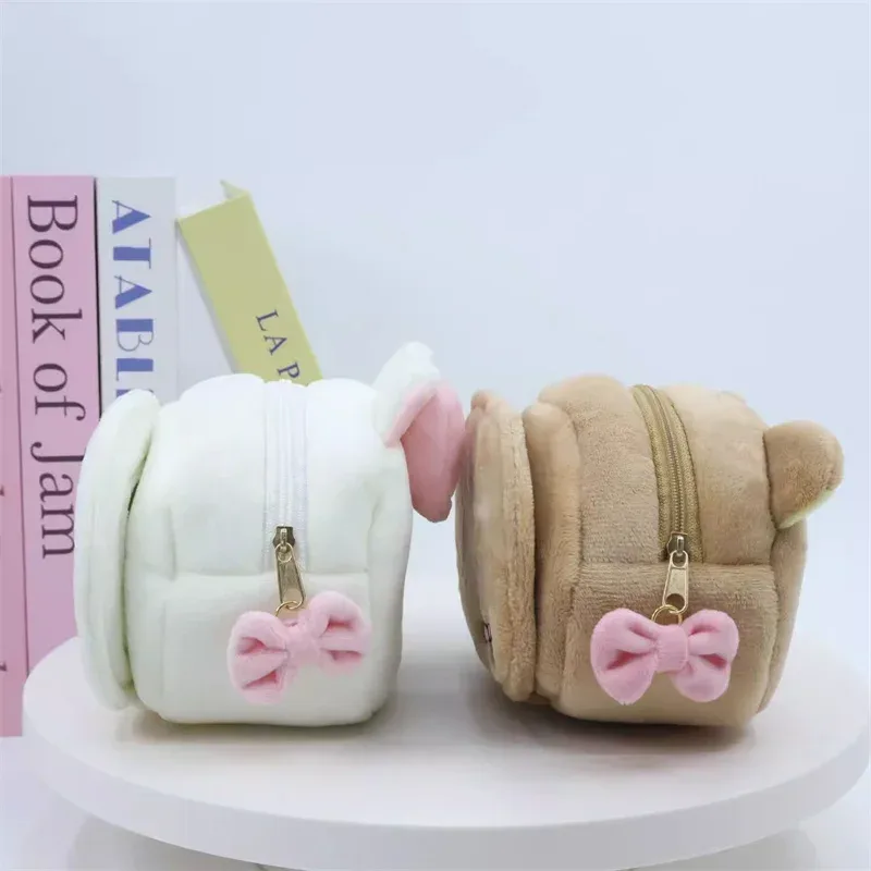 rilakkuma korilakkuma bow sac de maquillage en peluche avec miroir organisateur de rangement anime ours kawaii mignon voyage sac cosmétique pochette