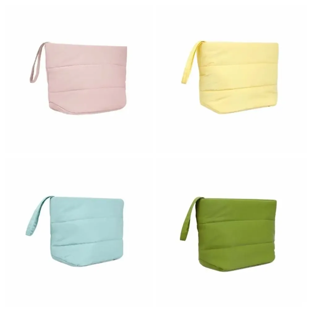 pochette de rangement couleur bonbon pour sac à main, grande capacité, pour maquillage, rouge à lèvres, serviettes hygiéniques, en coton doux