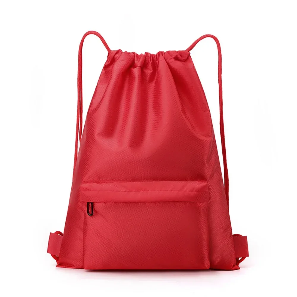 sac de sport à cordon de serrage de couleur unie, sac à dos de sport imperméable à séchage rapide, bretelles réglables, grande capacité, sac de sport à double épaule