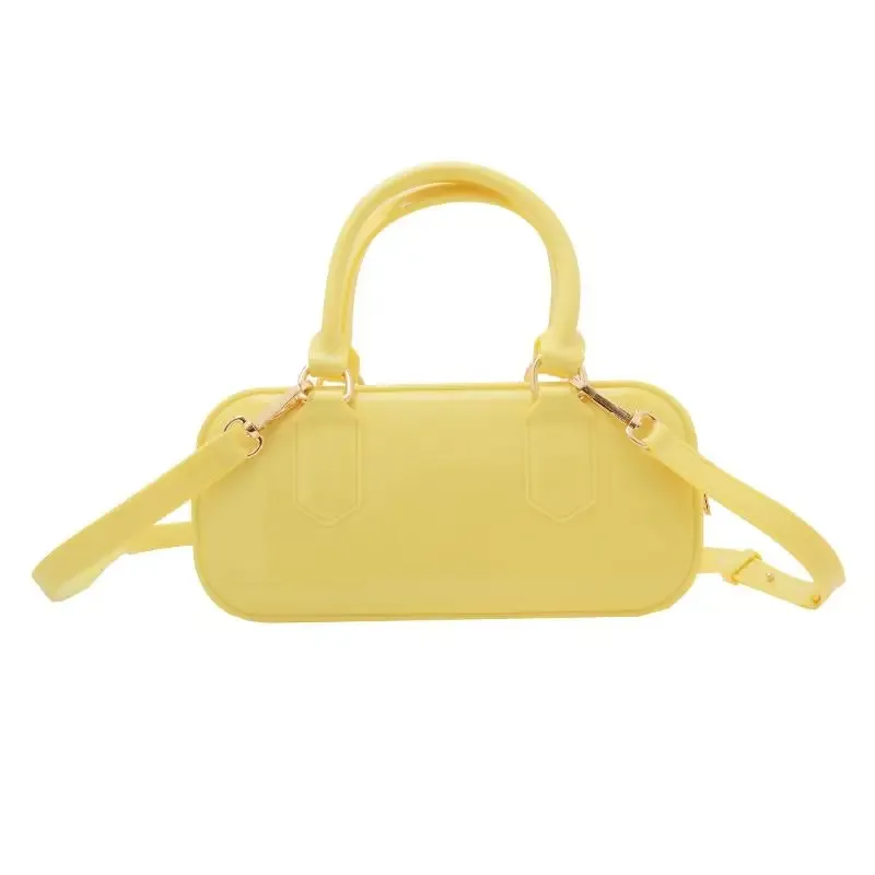 sac à main hobos en gelée de couleur unie, sac à bandoulière décontracté résistant à la saleté, sacoche à bandoulière étanche en pvc, sac de rangement de cosmétiques