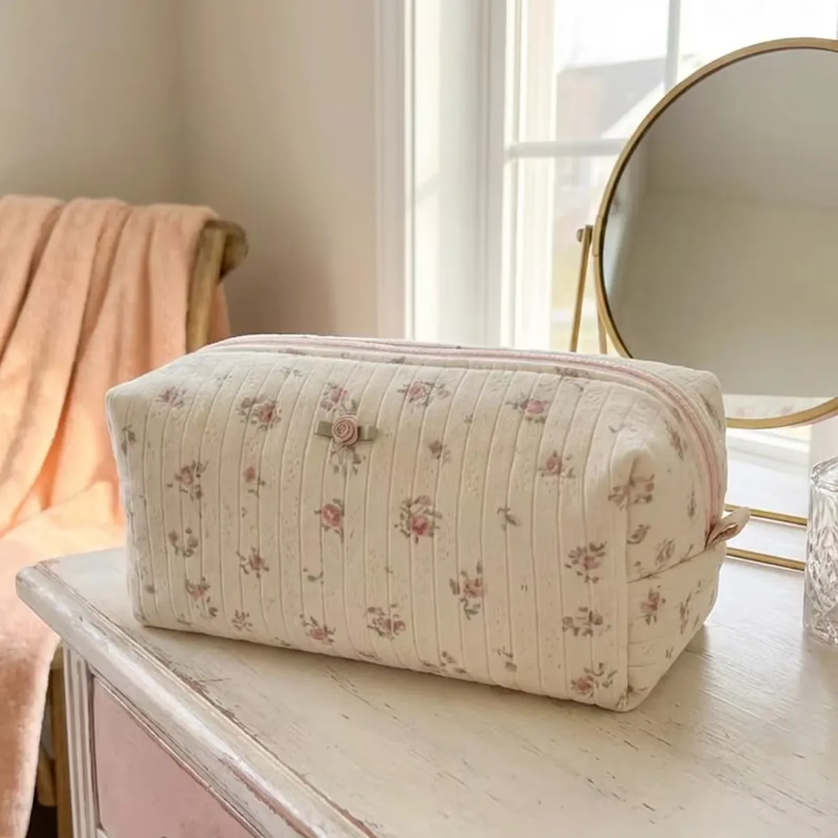 sac de rangement pour articles de toilette avec fermeture éclair et pochettes multi-compartiments, trousse de toilette de voyage de grande capacité pour femmes, dames et filles