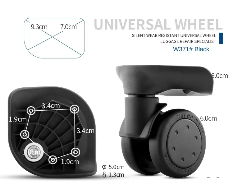 roue universelle trousse entretien bagages nylon silencieuse compacte pratique remplacement réparation sac valise trolley