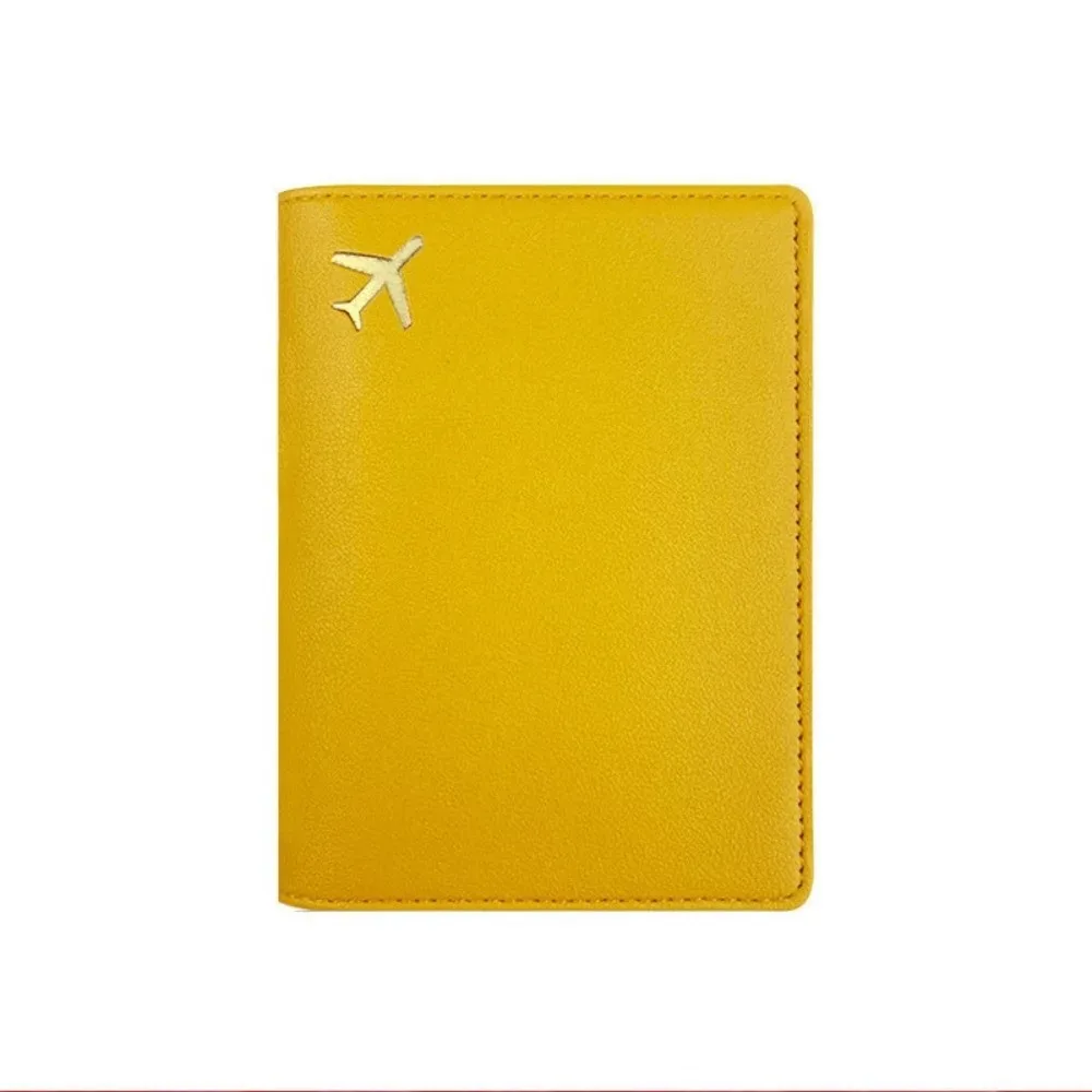 porte-passeport en cuir pu, housse de protection légère et étanche pour passeport, rangement portable, portefeuille pour cartes de crédit de couleur unie
