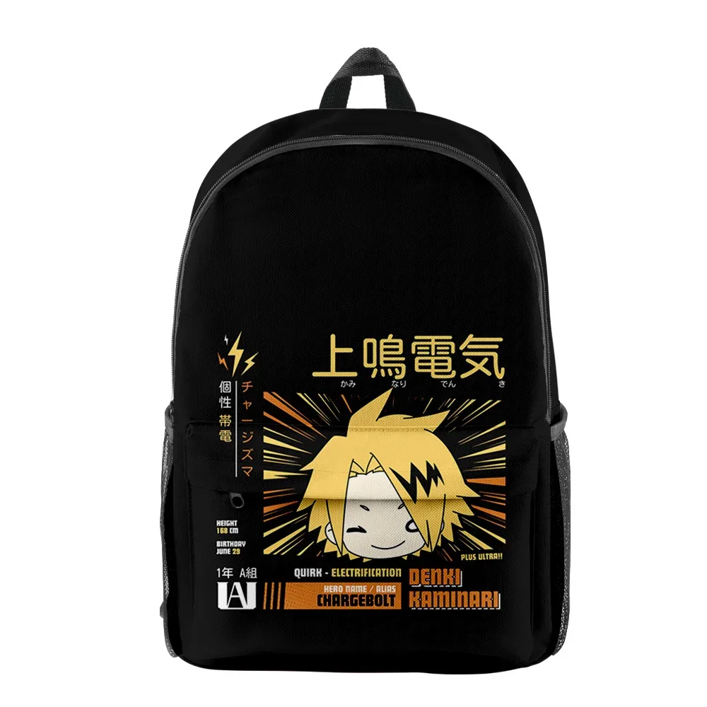 luxe populaire denki kaminari élève bookbag cahier sacs à dos impression 3d oxford imperméable garçons/filles voyage sacs à dos