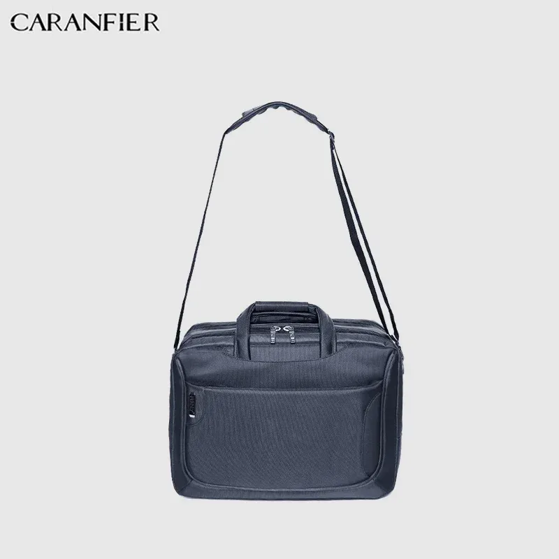 porte documents nylon black grey coffee bande anière poignée supérieure fermeture éclair computer interlayer voyage unisexe