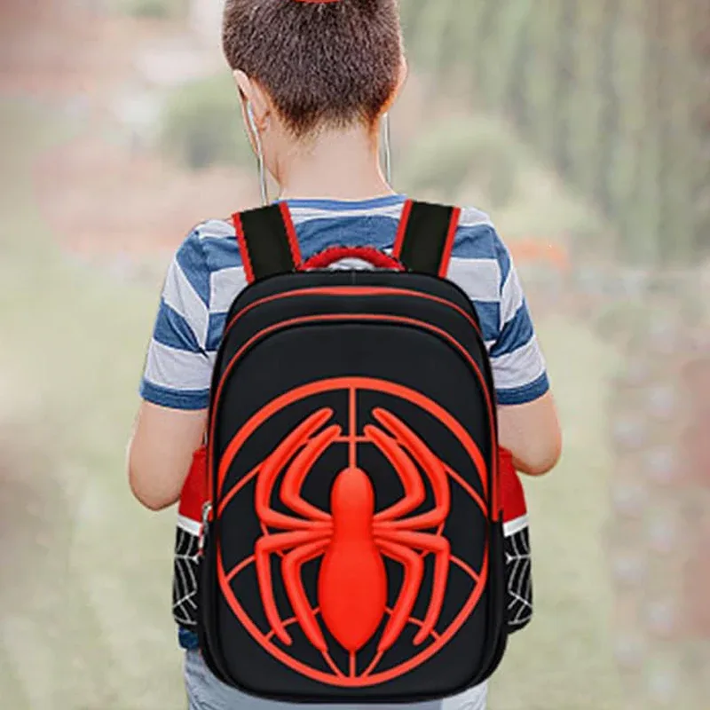 mode enfant sac à dos enfants garçons sac d'école rouge et noir motif araignée sac à dos avec trousse à crayons ensemble enfants fille boutique sac