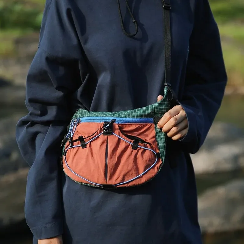 Sac à bandoulière colorblock pour l'extérieur, sangle réglable, pour les déplacements quotidiens, la randonnée, les voyages, pour hommes et femmes