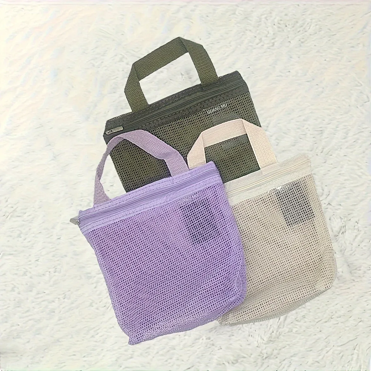 sac de maquillage portable en maille imperméable, sac de bain, sac de sport, sac de rangement pour articles divers, trousse de toilette de voyage