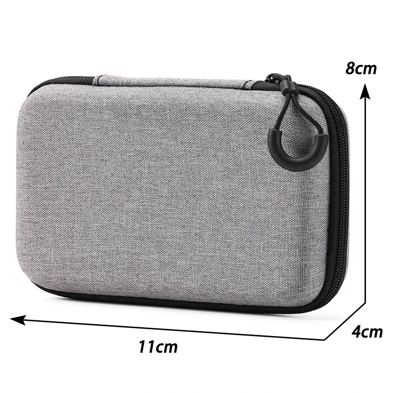 mini sac de rangement gris pour produits numériques, étui de protection antichoc, portable, sauna, téléphone, câble de données usb, chargeur u stick